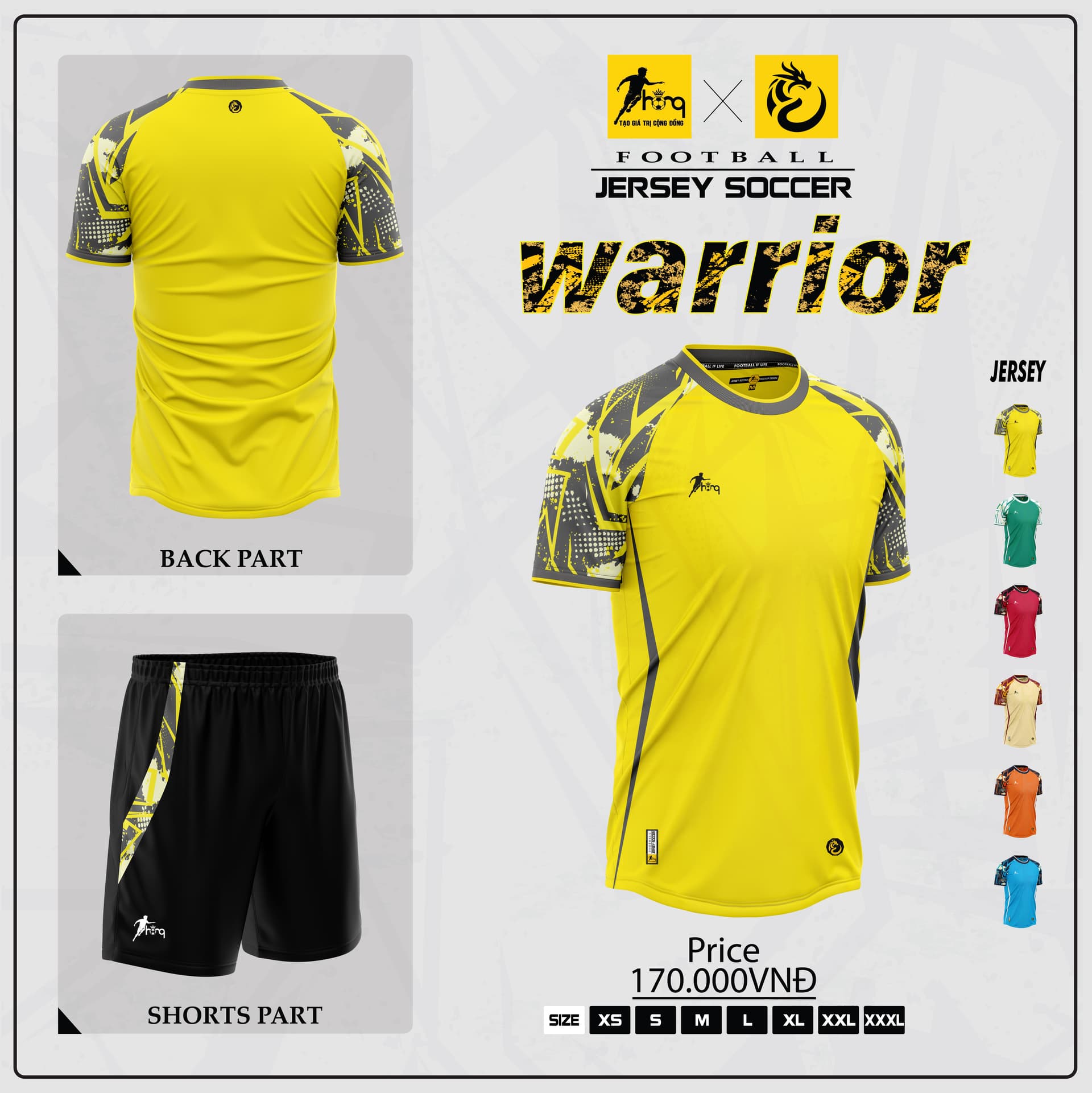Quần áo bóng đá Warrior vàng